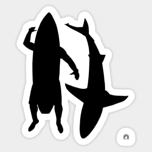 Surfer and Shark Sticker